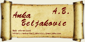 Anka Beljaković vizit kartica
